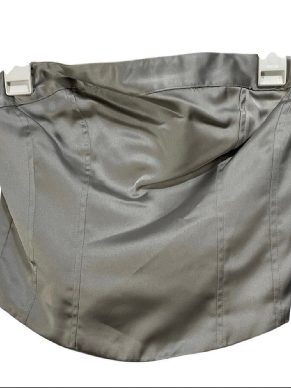 wild fable Silver Satin Strapless Bustier Top